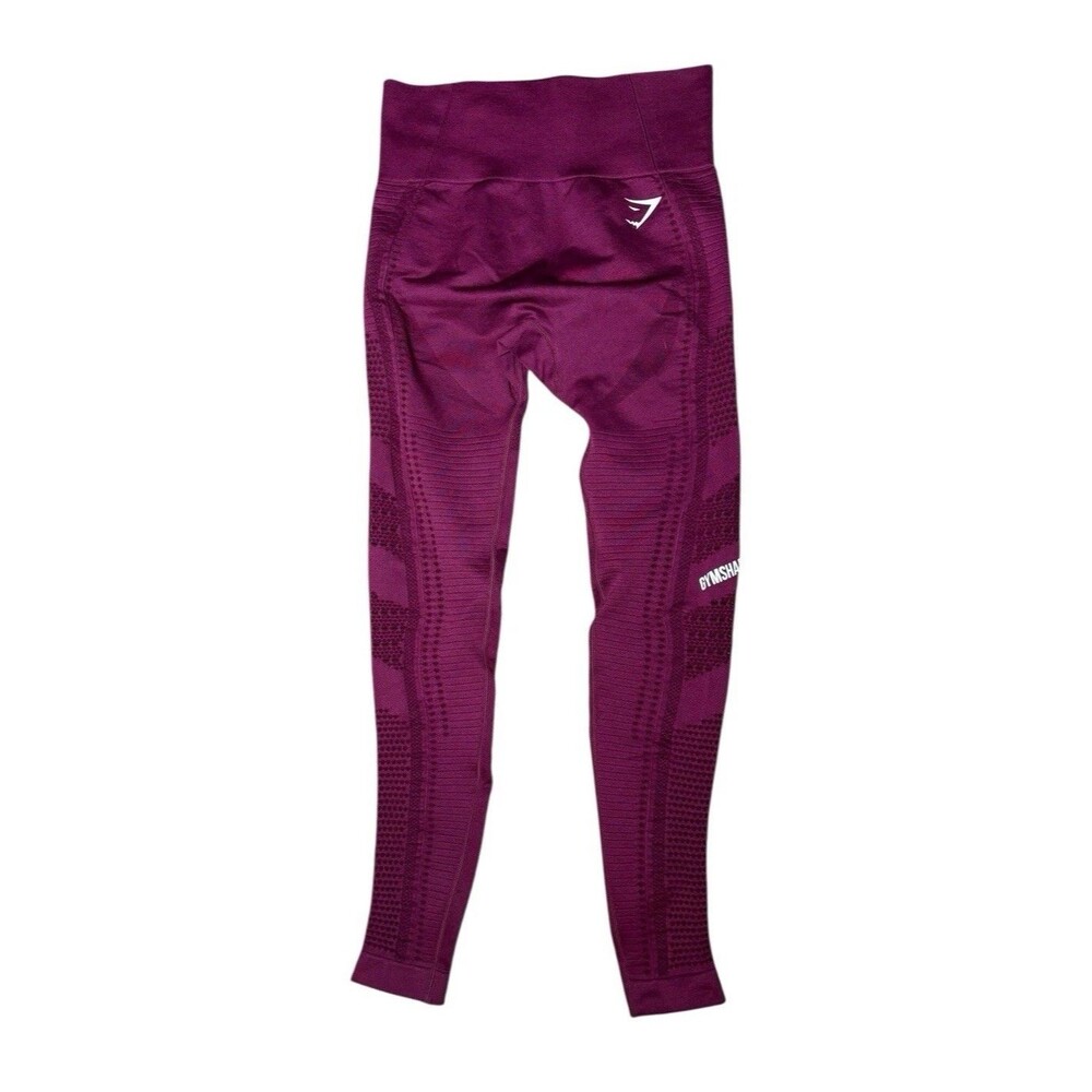 Gymshark Leggings Womens Size M Maroon Textured Compression Activewear